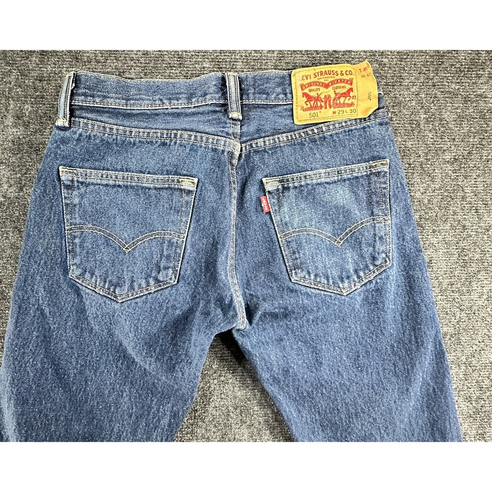 Levi's 501 Original Fit Jeans Rinse Dark Wash W29 L30 Button Fly (2016)